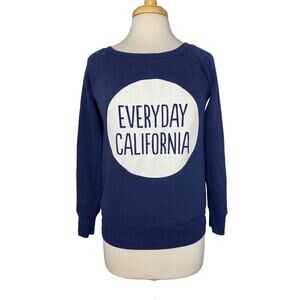 EVERYDAY CALIFORNIA Navy Blue Logo Graphic Sweatshirt Size Medium Long Sleeve